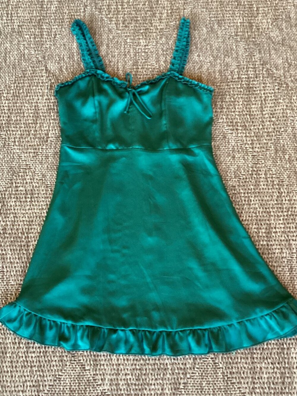 L.A. Hearts Teal Green Sundress With Ruffles - Small
